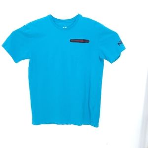 Nike Mens T-shirt L Blue Slim Fit The Athletic Dept Workout Gym Cotton Blend
